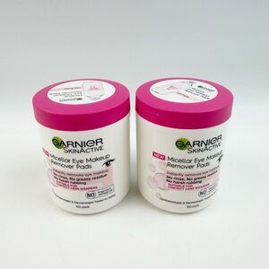 TWO Garnier Skinactive Micellar Eye Makeup Remover Pads 100 ct ea New Sealed